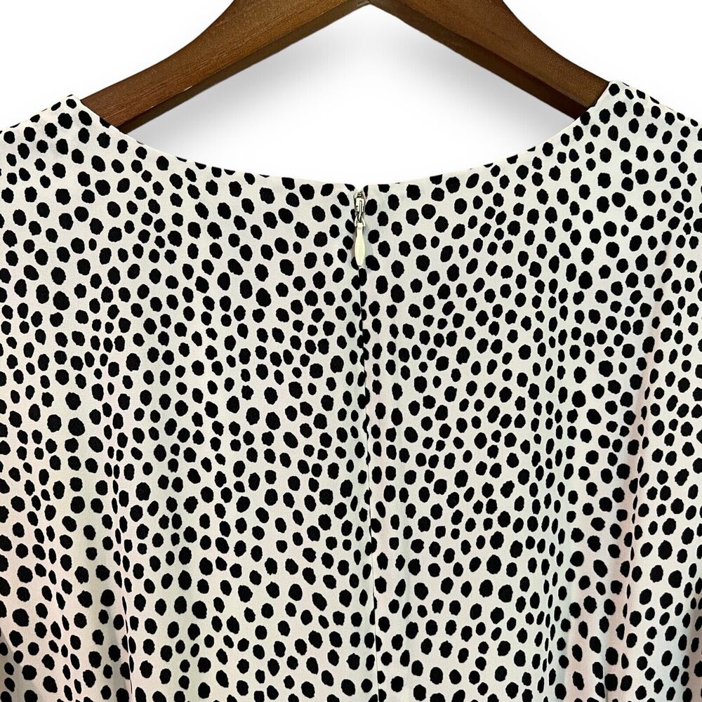 Talbots Mixed Media Polka Dot Sheath Dress XS 2 Black White Pencil Skirt - Picture 7 of 7